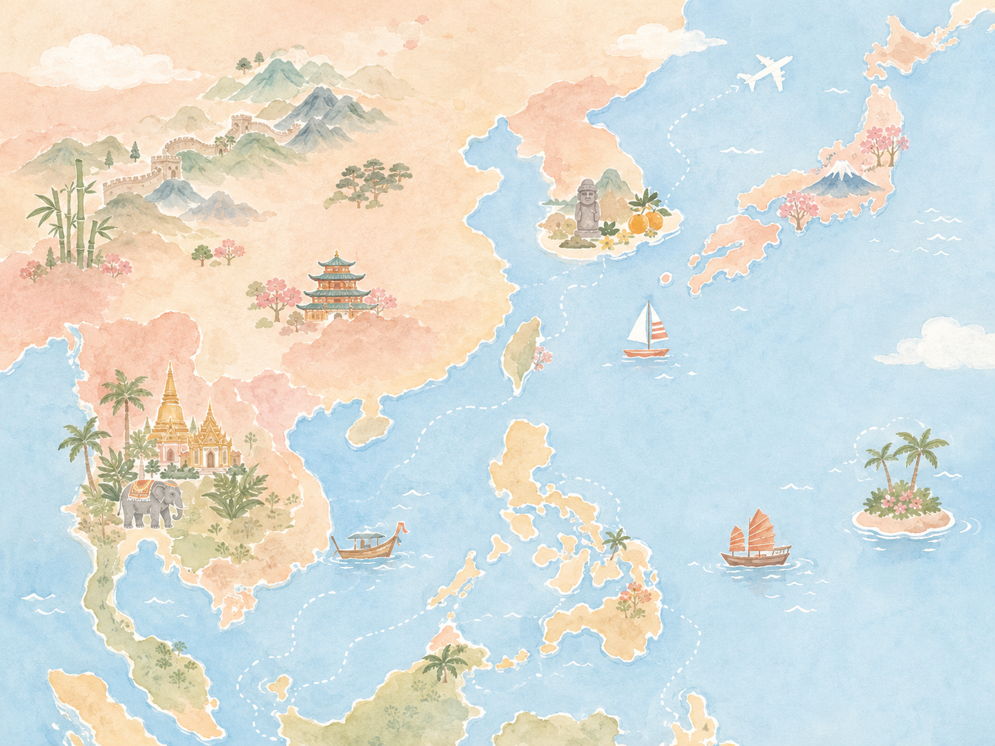 手绘旅行地图